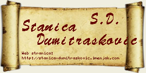 Stanica Dumitrašković vizit kartica